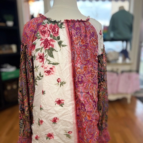 Free People Multicolor Floral Oversized Long Sleeve Blouse - Picture 3 of 6